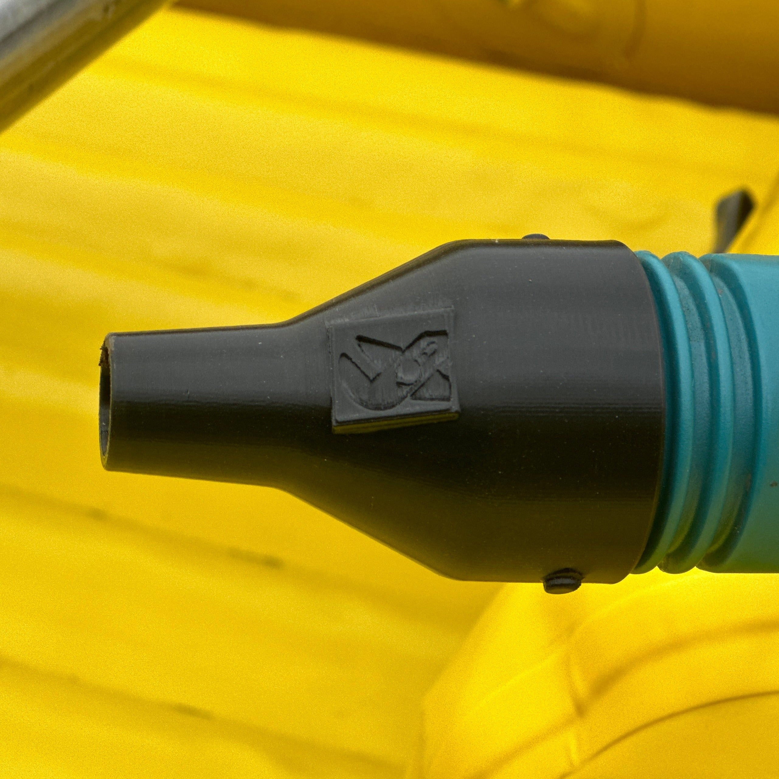 Makita blower adaptor for Leafield C7 and D7 valves, compatible with River Hardware equipment, shown in the image.