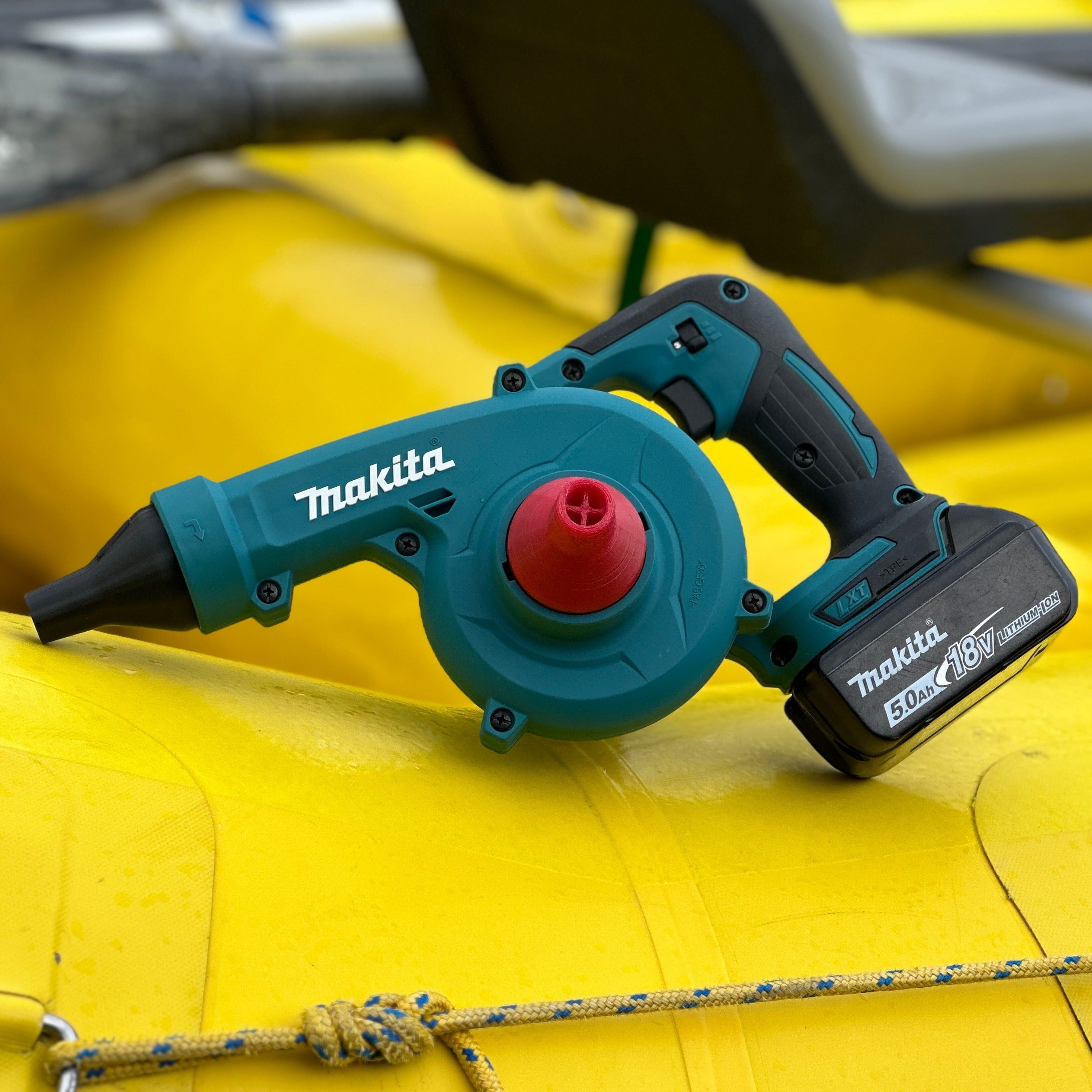 Makita blower adaptor for Leafield C7 and D7 valves, compatible with River Hardware products, shown in the image.