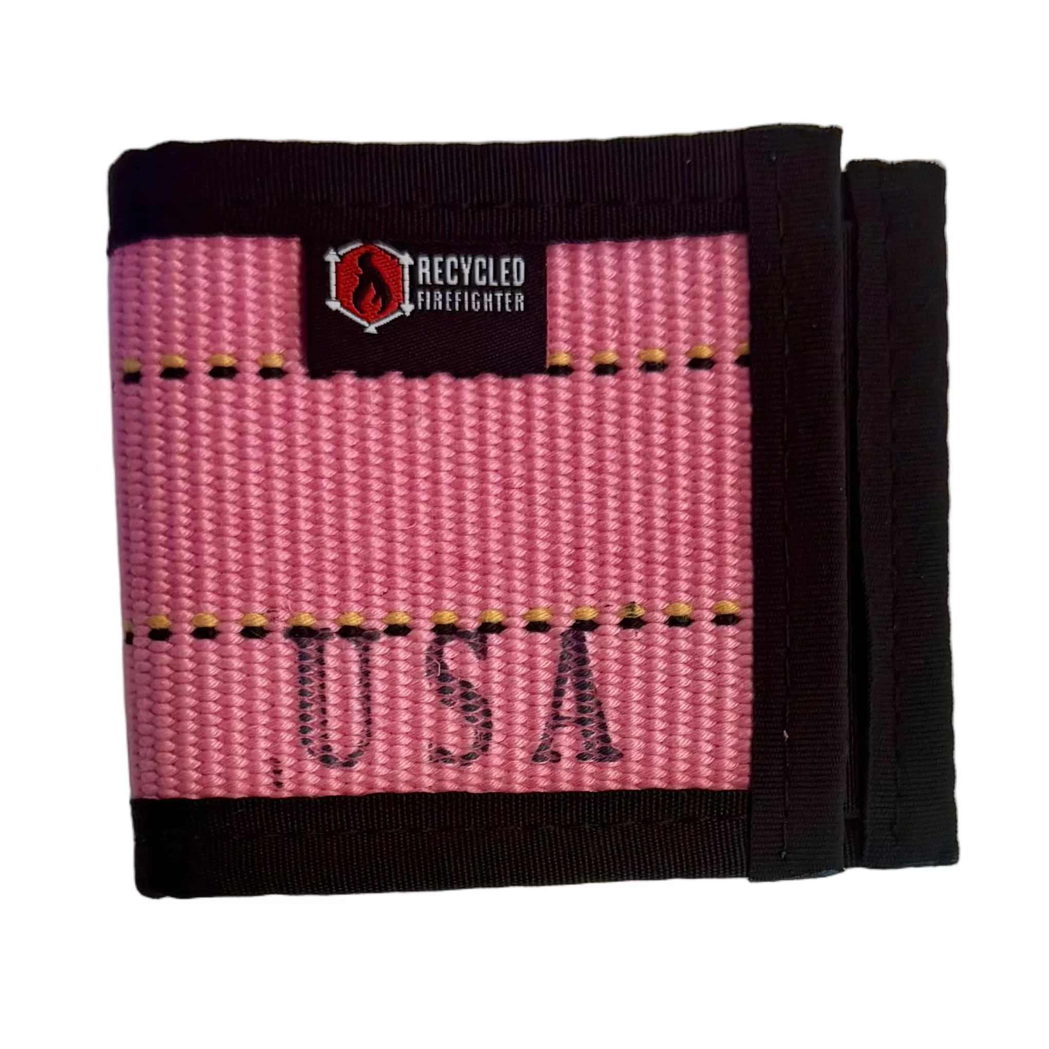 Recycled Firefighter Firehose drink sleeve, standard size, featuring a durable, textured firehose design for beverage insulation.