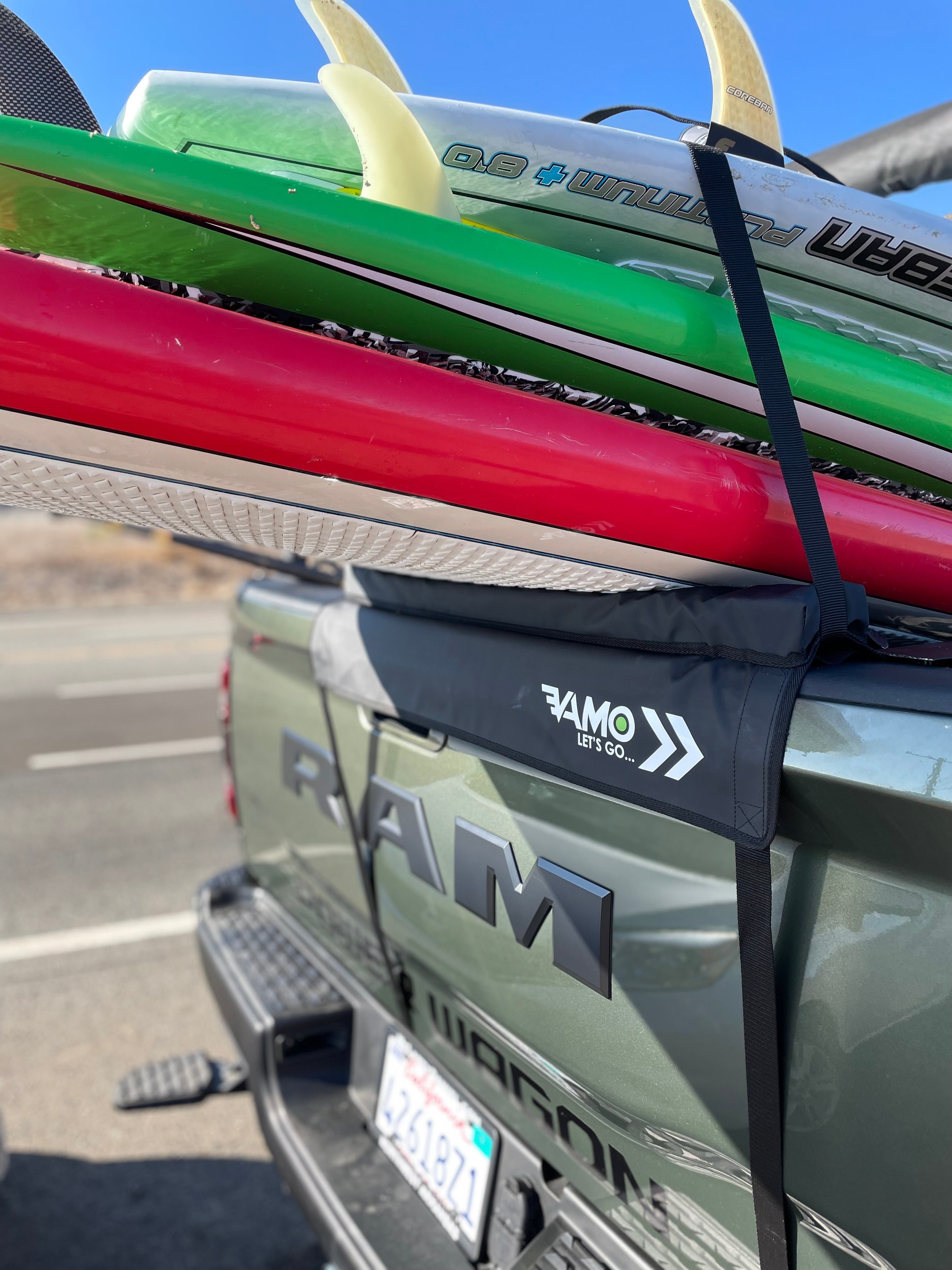 Vamo Life premium truck tailgate pad, 30-inch and 18-inch size, designed to protect your truck's tailgate during hauling.