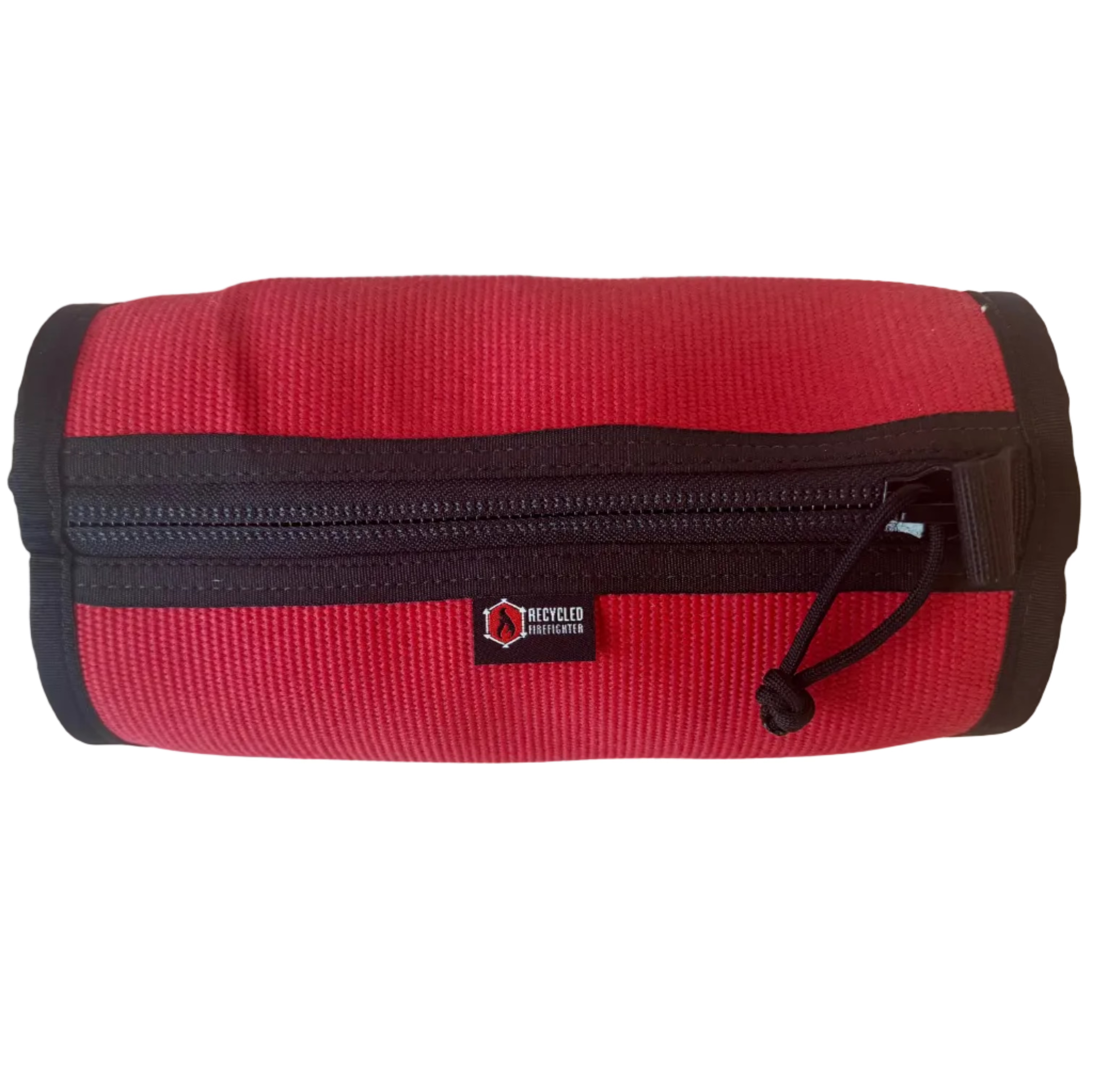 Recycled Firefighter Fire Hose Dopp Kit with durable fabric, zipper closure, and compact design for travel and organization.