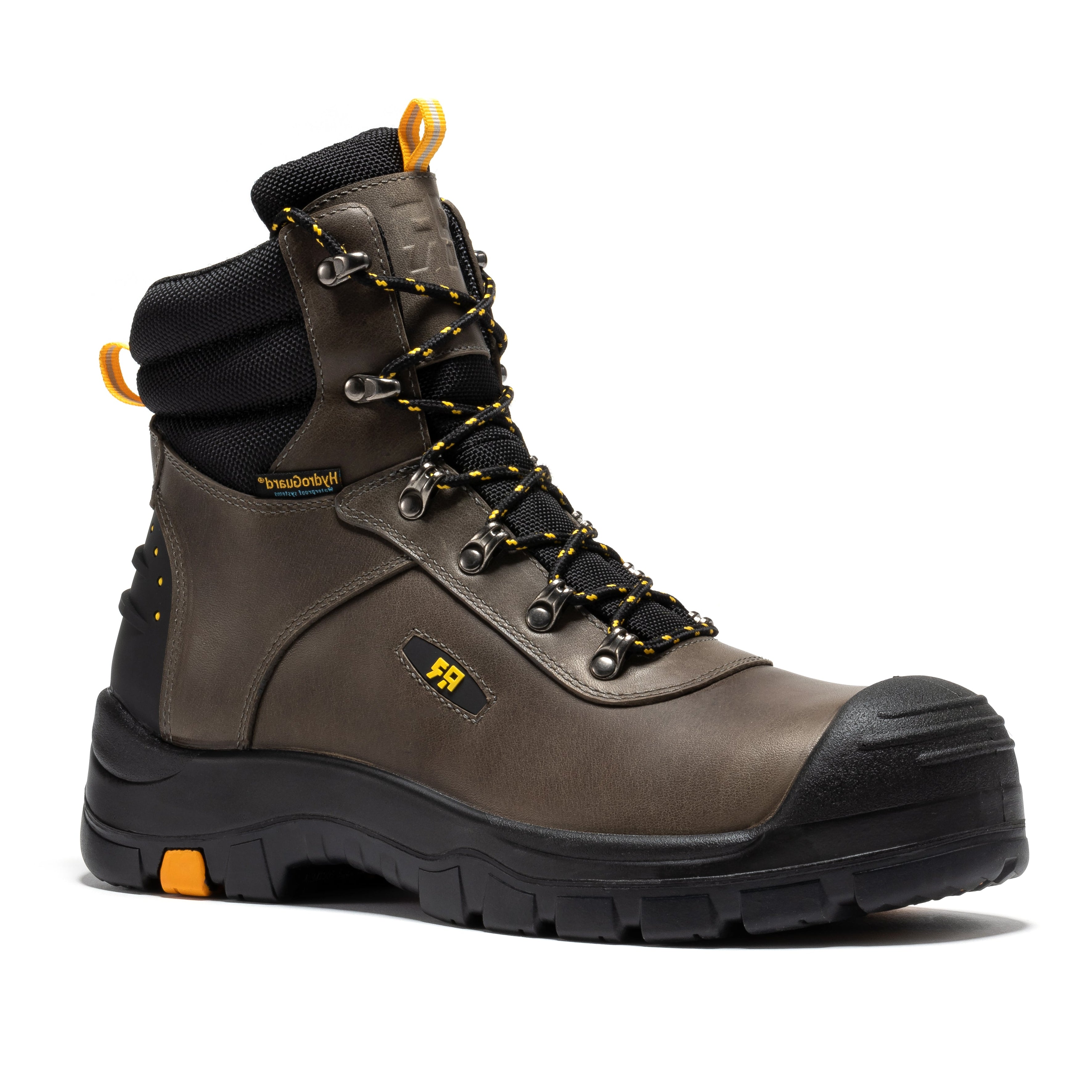 RockRooster Woodland Rust waterproof work boots with composite toe, leather construction, 6-inch height, rugged and durable design.
