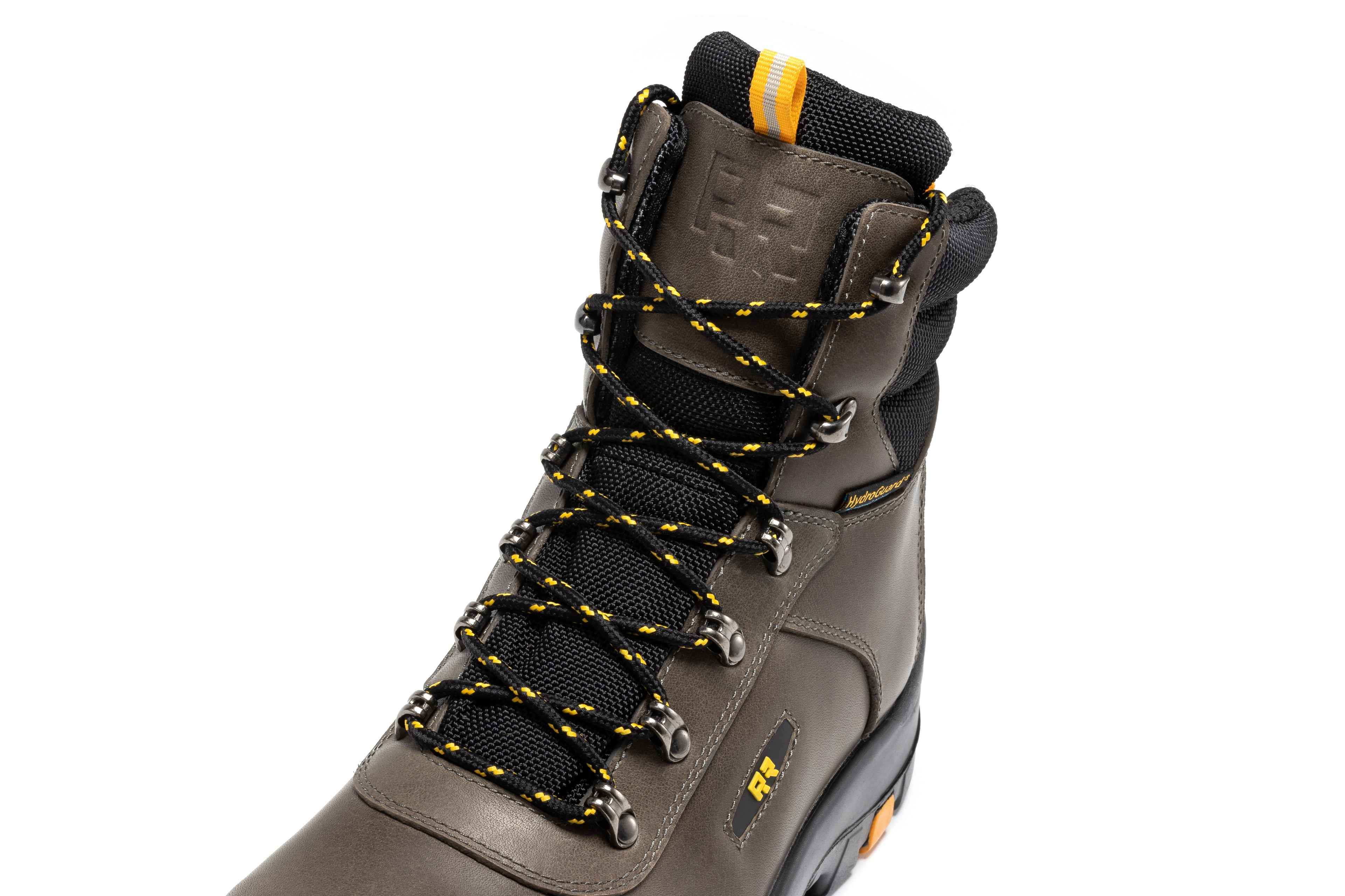 RockROOSTER Woodland Rust waterproof leather work boots with composite toe, 6-inch height, rugged safety footwear.