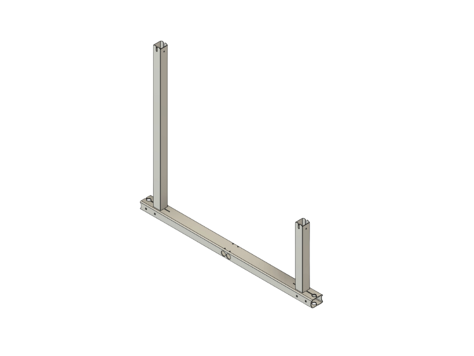 Single frame of Portable Sun LLC IntegraRack IR-30 solar panel ground mount system with 30-degree angle in aircraft-grade aluminum.