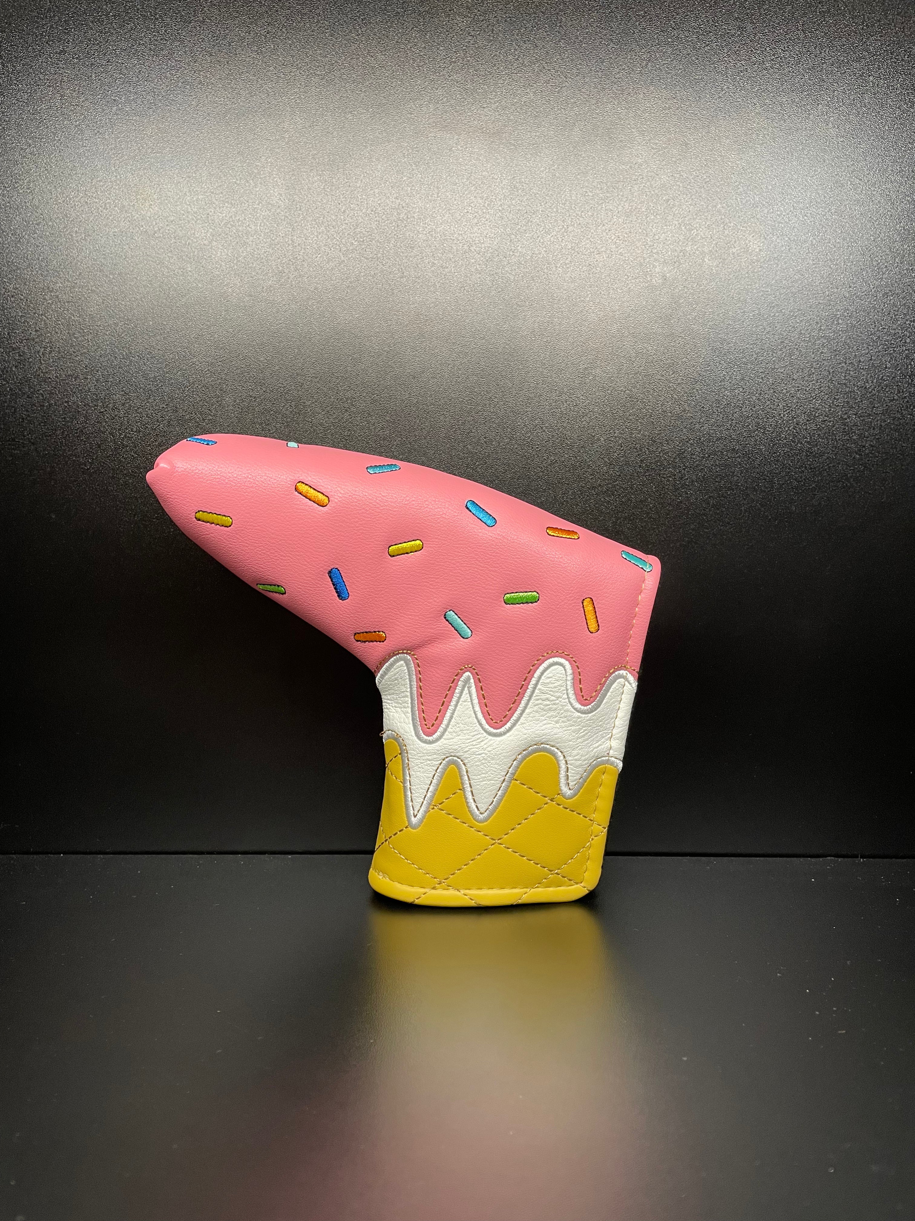 ParWestGolf ice cream cone golf club headcover with colorful ice cream design and soft padding for club protection.