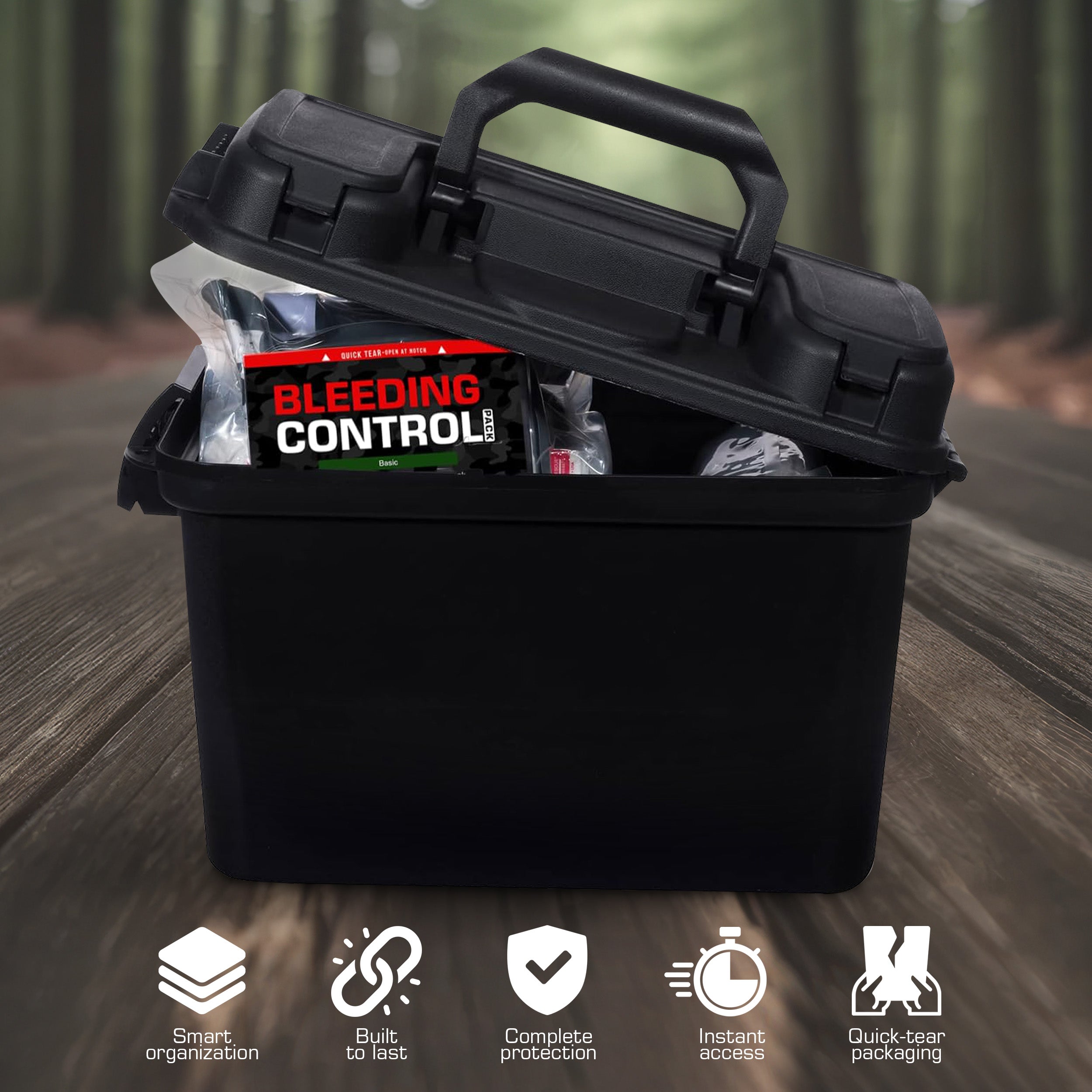 Bleeding Control Kit - 4 Vacuum Sealed Kits in Plastic Case - OVERLANDERS Outfitter
