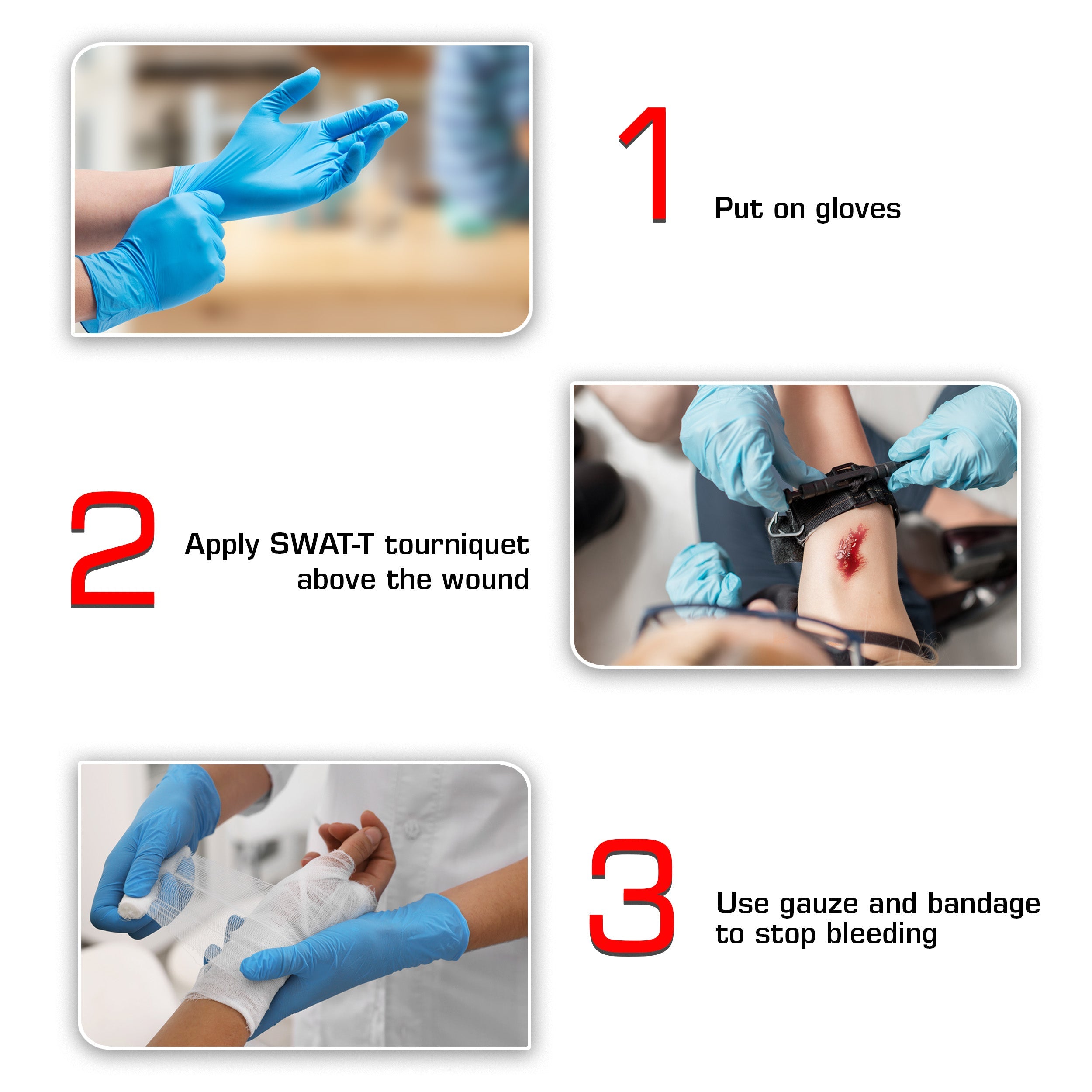 Bleeding Control Kit - 4 Vacuum Sealed Kits in Plastic Case - OVERLANDERS Outfitter