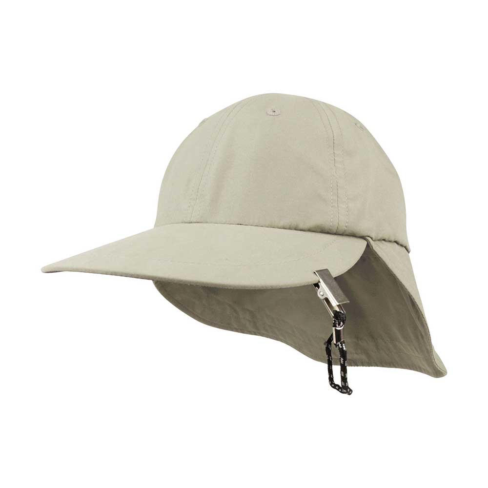 Juniper Outdoor Pro Fish Cap in khaki, a sturdy physical cap designed for outdoor fishing activities.