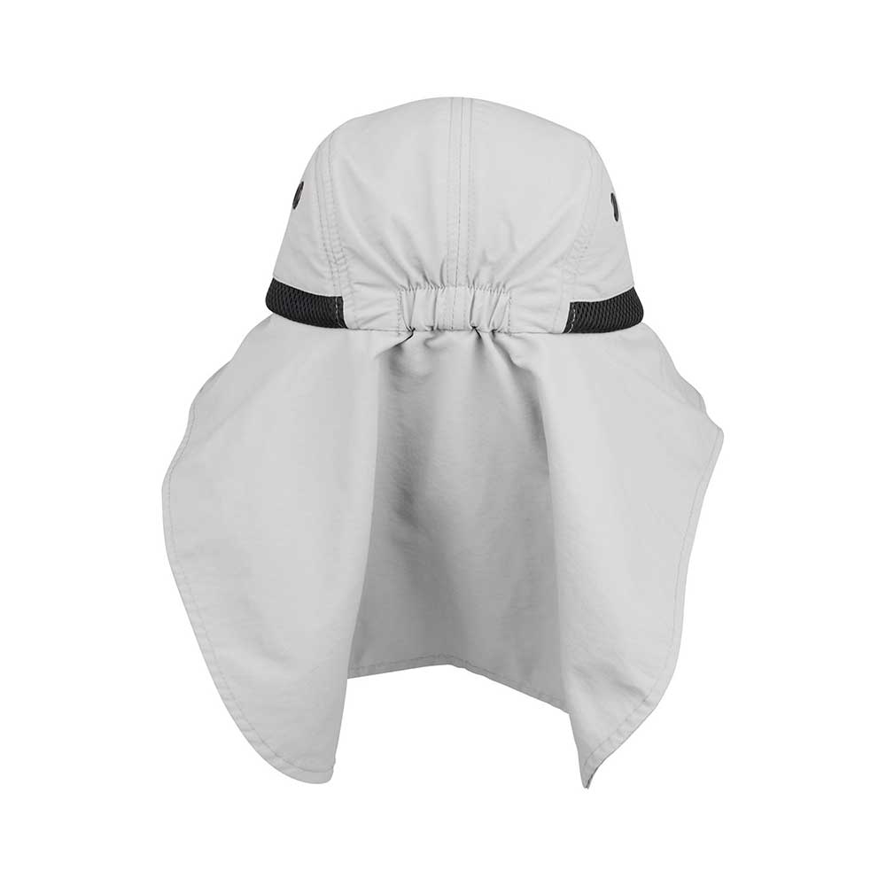Back view of Juniper Outdoor Ladies' Hiker Hat in grey, featuring a wide brim and adjustable strap for outdoor adventures.