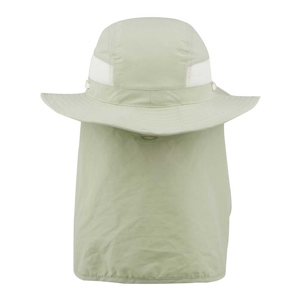 Khaki Juniper Outdoor Trail Bucket with flap, outdoor gear, durable fabric, and adjustable strap for hiking and outdoor activities.
