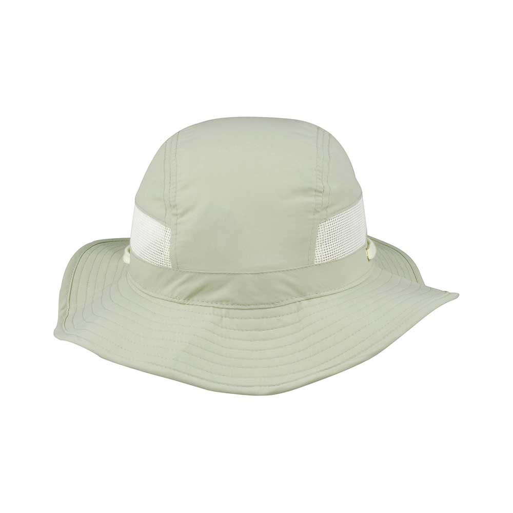 Juniper Outdoor Trail Bucket in khaki, a durable outdoor gear with a sturdy handle and functional design for outdoor activities.
