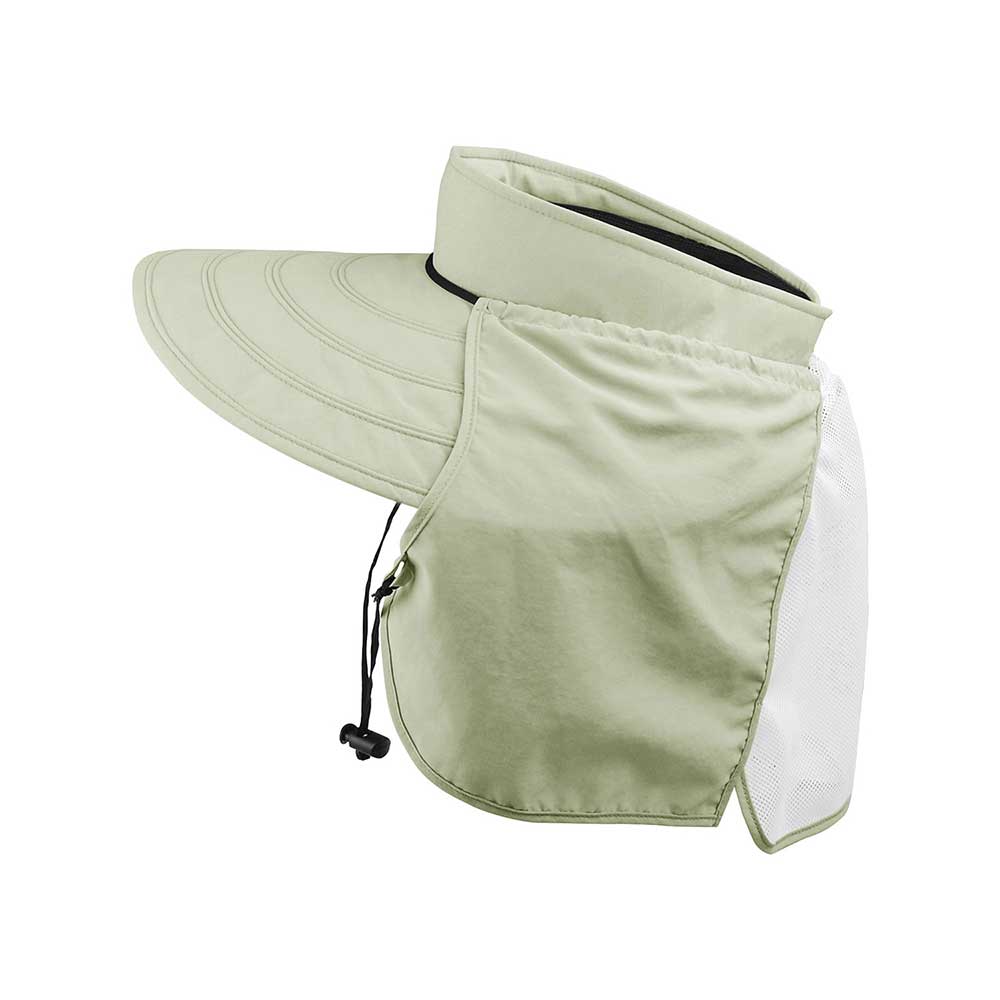 Juniper Outdoor Land Visor in khaki, a physical outdoor hat with a wide brim for sun protection and outdoor activities.