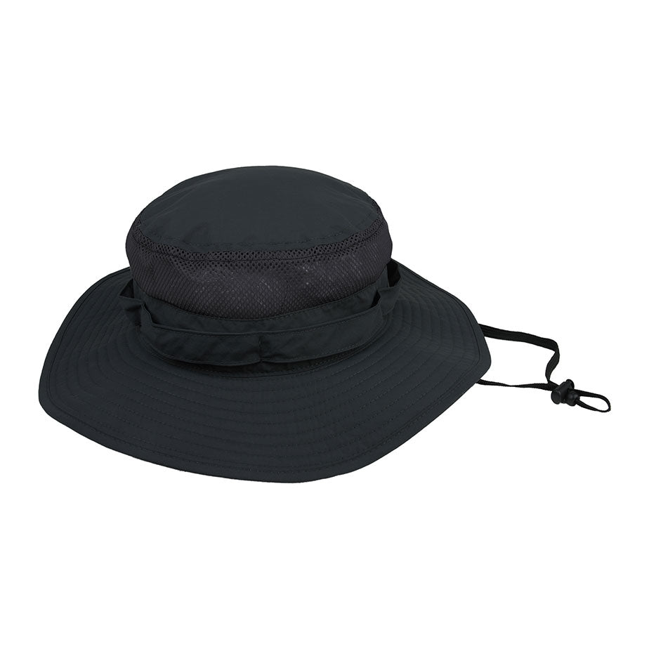 Juniper Outdoor Molly Bucket in charcoal color, front view showing sturdy fabric and durable handle for outdoor use.