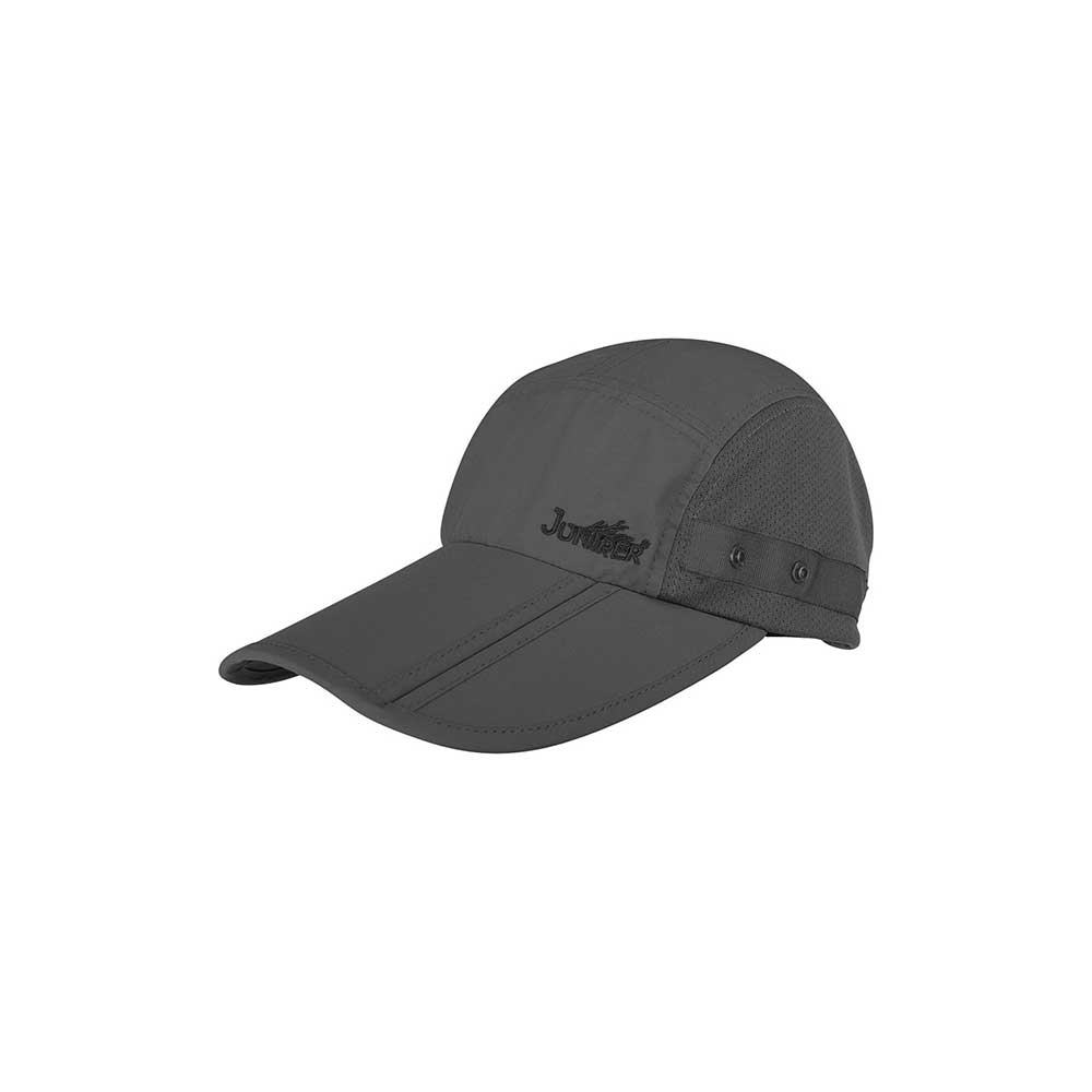 Juniper Outdoor Canyon Cap in charcoal, a stylish physical cap with adjustable strap and breathable fabric for outdoor wear.