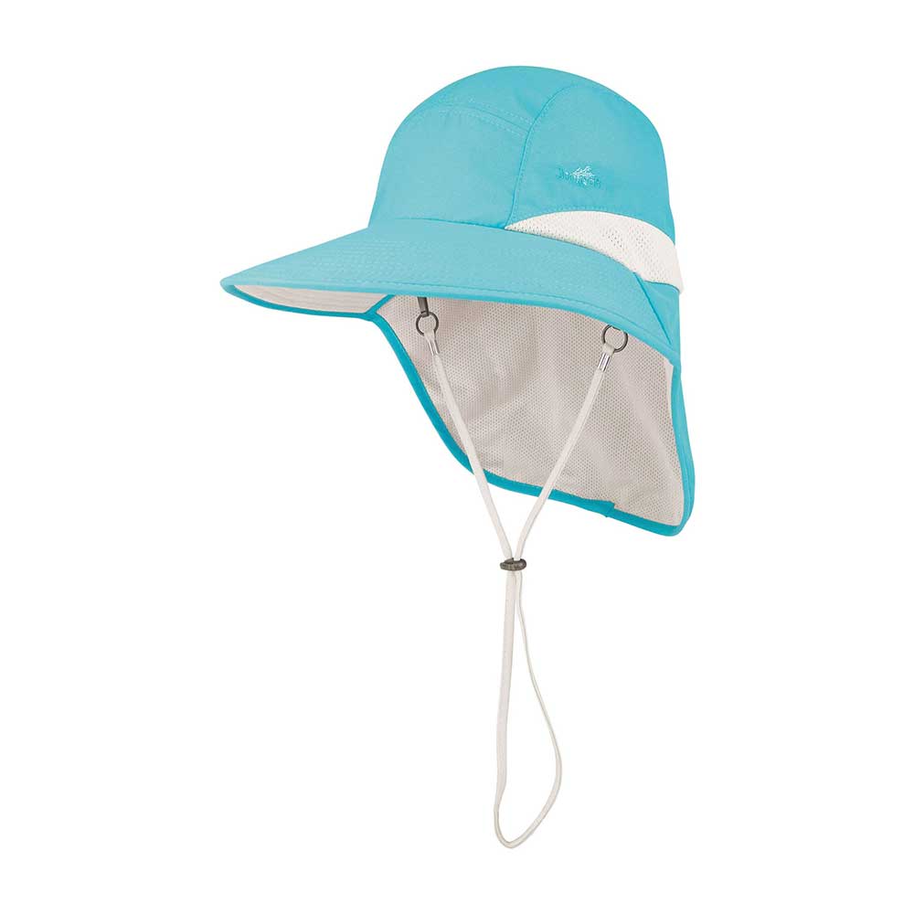 Juniper Outdoor Lily Sun Hat in aqua, lightweight wide-brim hat with a comfortable fit for sun protection and outdoor activities.