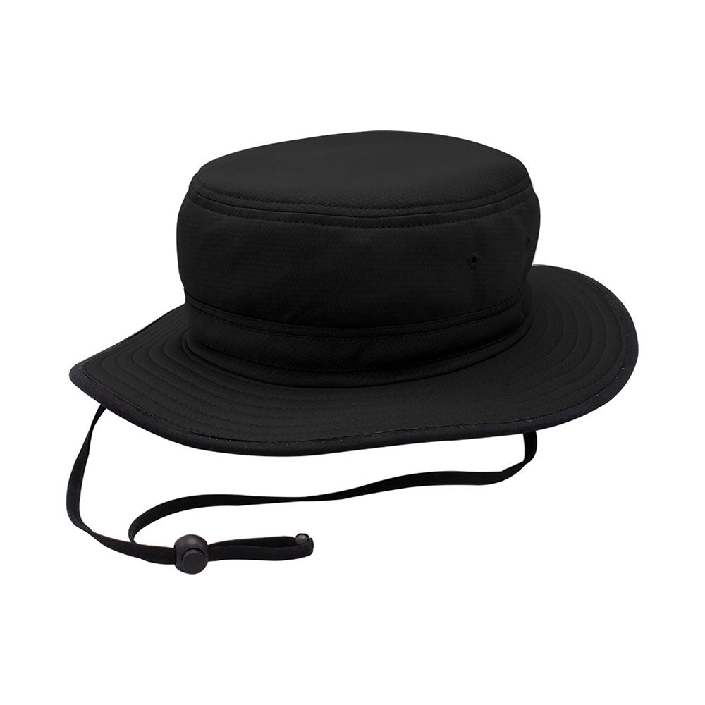 Juniper Outdoor Pro Performance bucket hat in black, lightweight outdoor hat with wide brim for sun protection.
