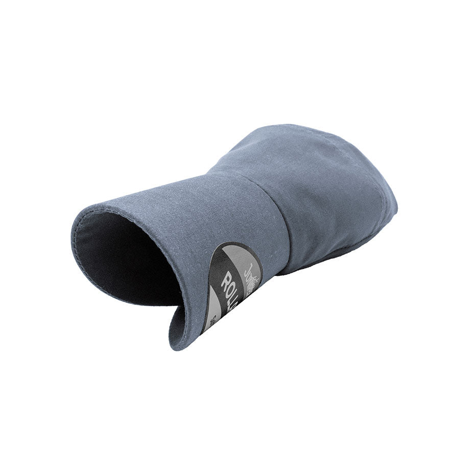 Juniper Outdoor rollable UV biker's cap in blue, lightweight and flexible for outdoor riding and sun protection.