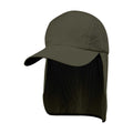 Olive green Juniper Outdoor Micron Cap, a physical outdoor hat with adjustable strap and breathable fabric for outdoor activities.