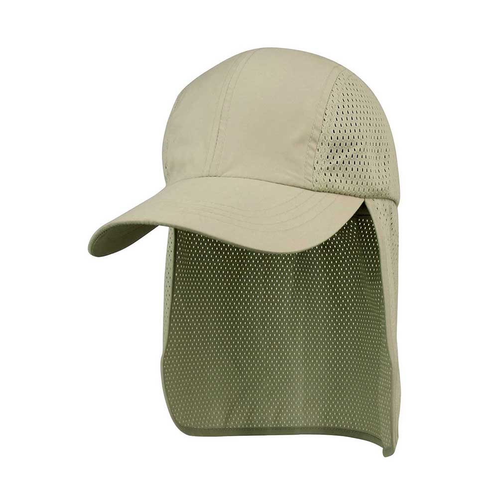 Juniper Outdoor Micron Cap in khaki, a lightweight physical cap with adjustable strap and breathable fabric for outdoor activities.