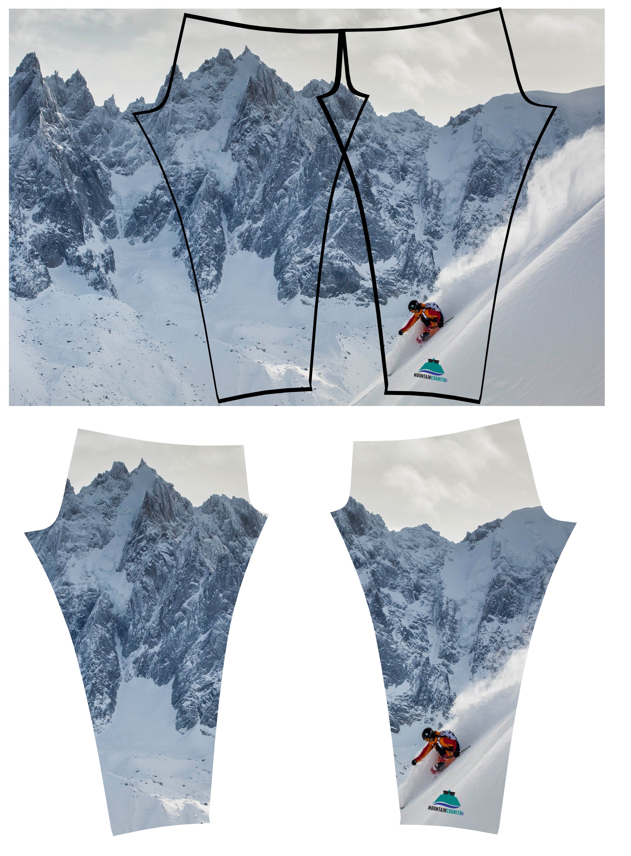 Cognito Brands Jagged Edge 2 mountain print all sport leggings with jagged geometric pattern, stretchy athletic wear for women.