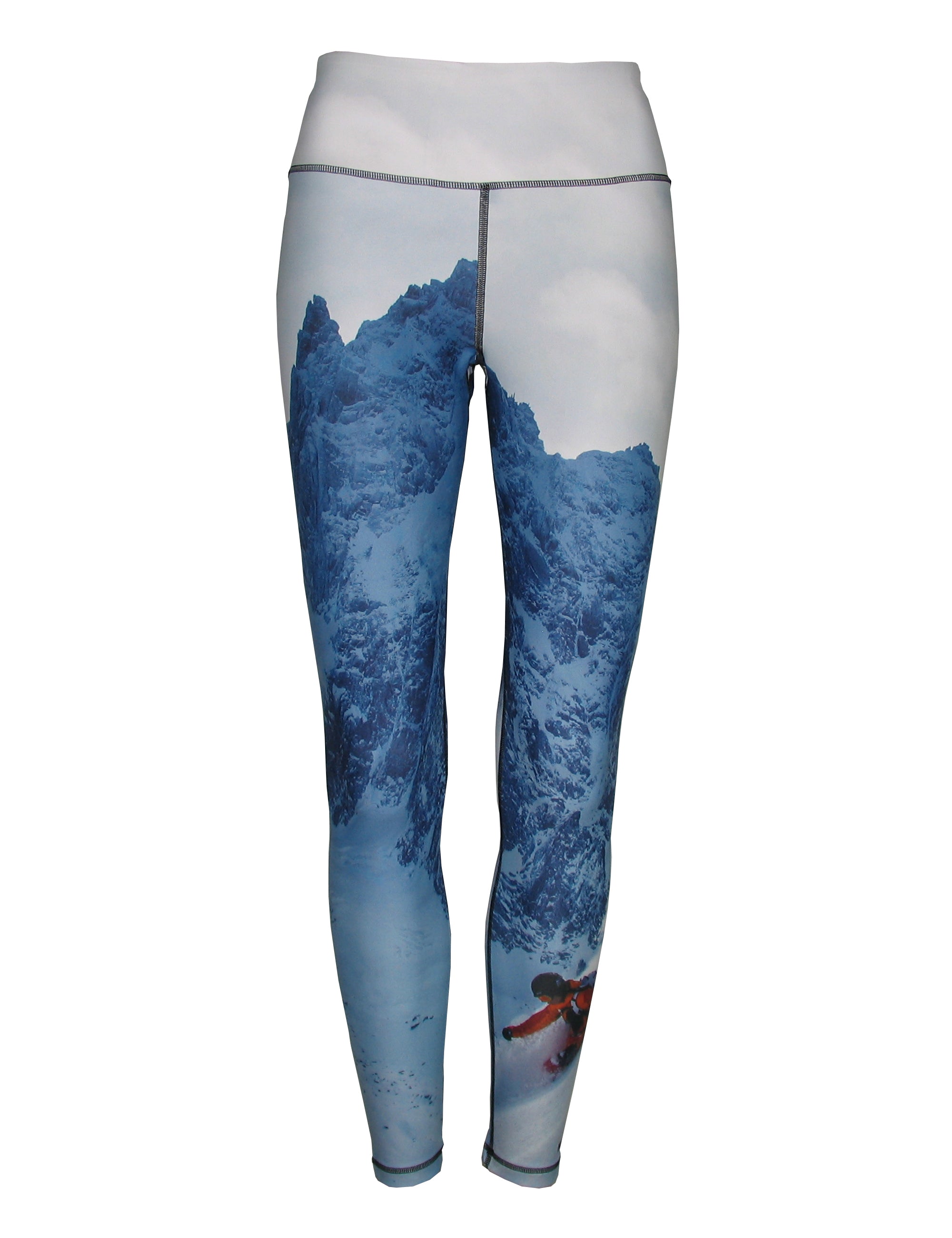 Cognito Brands jagged edge mountain print all sport leggings with bold jagged patterns and a snug fit for active wear.