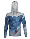 Cognito Brands Jagged Edge 2 Sunpro hoodie with jagged mountain graphic front, lightweight cotton, casual mountain-inspired style.