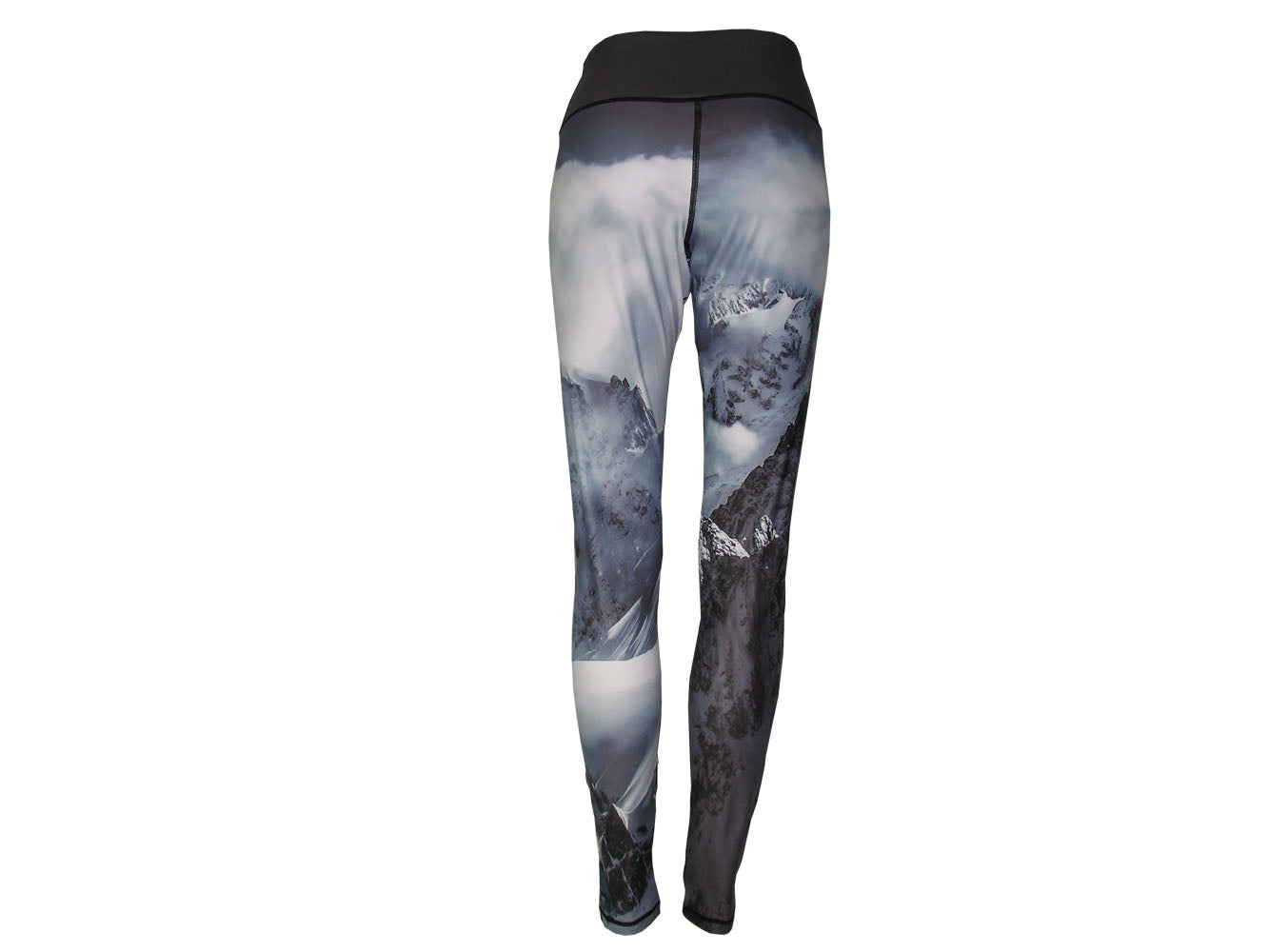 Jagged edge mountain print all sport leggings by Cognito Brands, Inc., featuring a bold jagged mountain pattern on stretchy athletic leggings.