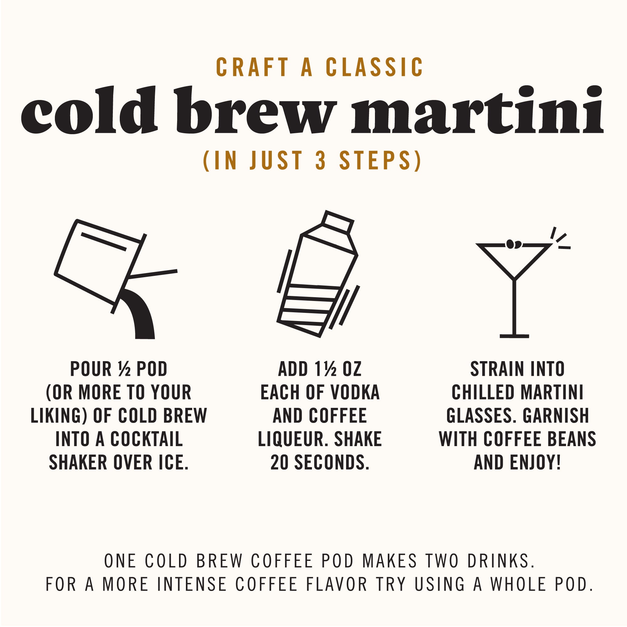 Java House Cold Brew Espresso Martini Mix in a bottle, ready to make a rich, flavorful espresso martini at home.
