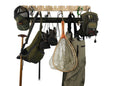 Rado Racks Jetty fishing gear rack with multiple hooks and compartments for organized fishing tackle storage.