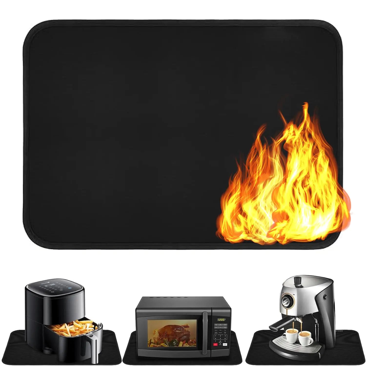 Mimarta silicone heat-resistant mat for air fryer, waterproof, non-slip kitchen counter protector, oven liner, 23.6"x15.8".