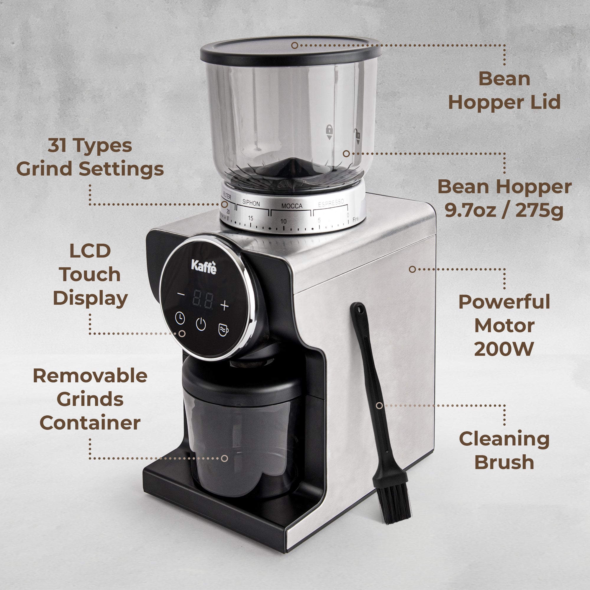 Conical Burr Coffee Grinder, KF8091 - We The Collective