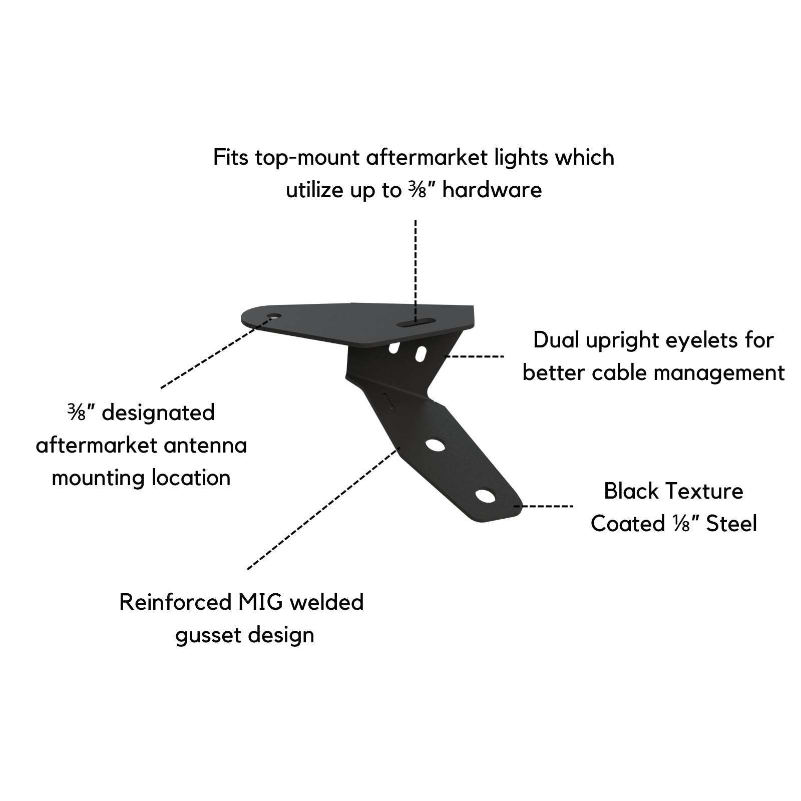Sprinter Hood Light Mount Kit by The Van Mart, showcasing durable metal brackets for secure light attachment.
