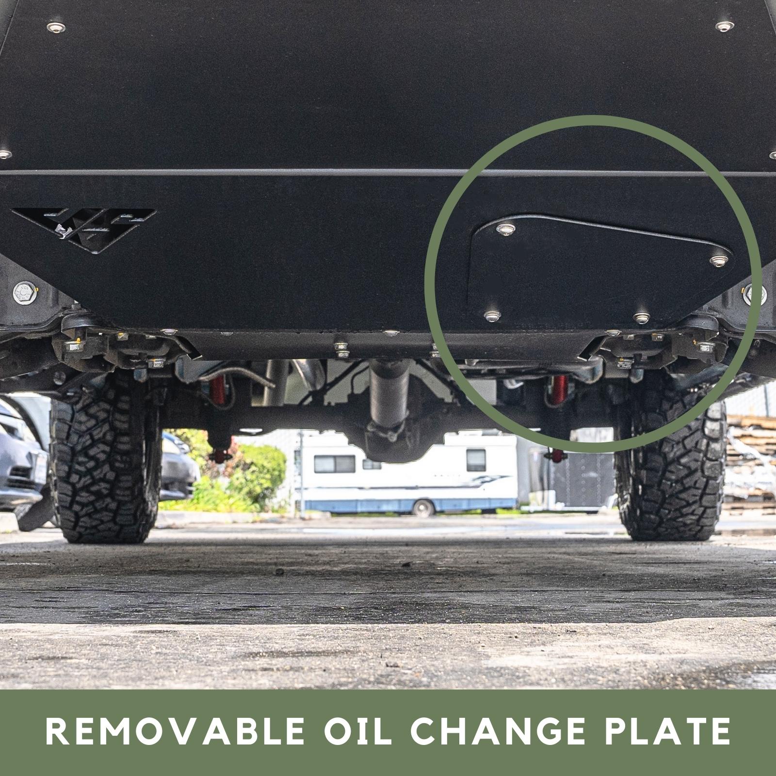 VanSpeed DIY Sprinter skid plate, showcasing durable metal construction and precise fit for enhanced vehicle protection.