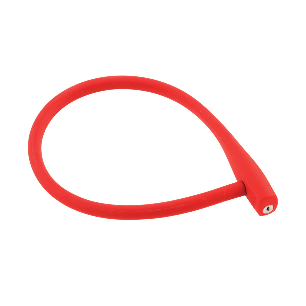 Red Knog Kabana cable lock by ZEITBIKE with white background, showing the sturdy lock and cable coiled for bike security.