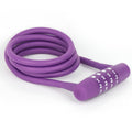 Knog Twisted Combo Cable Lock by ZEITBIKE, white with purple accents, coiled cable lock for bike security on a plain background.