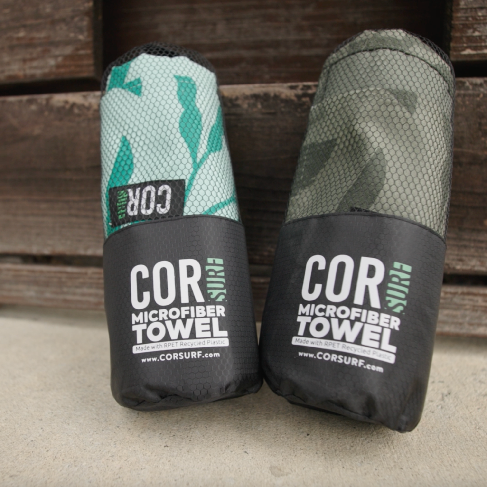 Cor Surf Kailua quick-dry eco travel towel displayed as a lightweight, absorbent beach accessory perfect for travel and outdoor use.