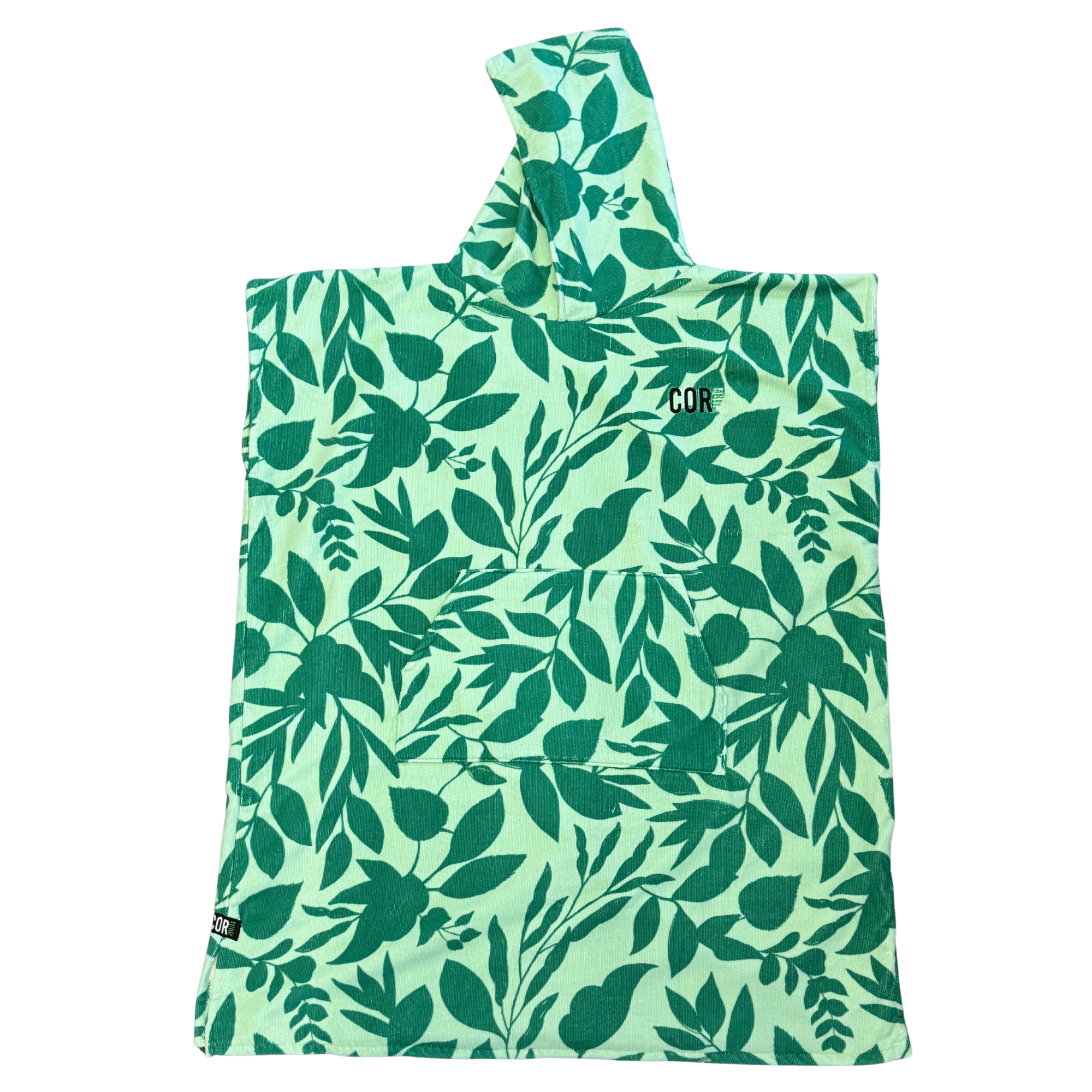 Kids Kailua Changing Towel Poncho by COR Surf, made of soft absorbent fabric, featuring a hood and easy wear design.