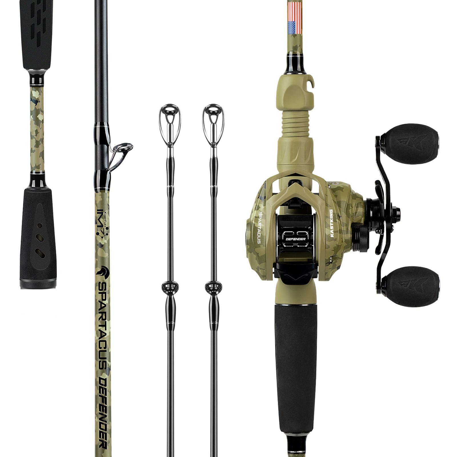 KastKing Spartacus Defender Twin-Tip Baitcaster Rod and Reel Combo - OVERLANDERS Outfitter