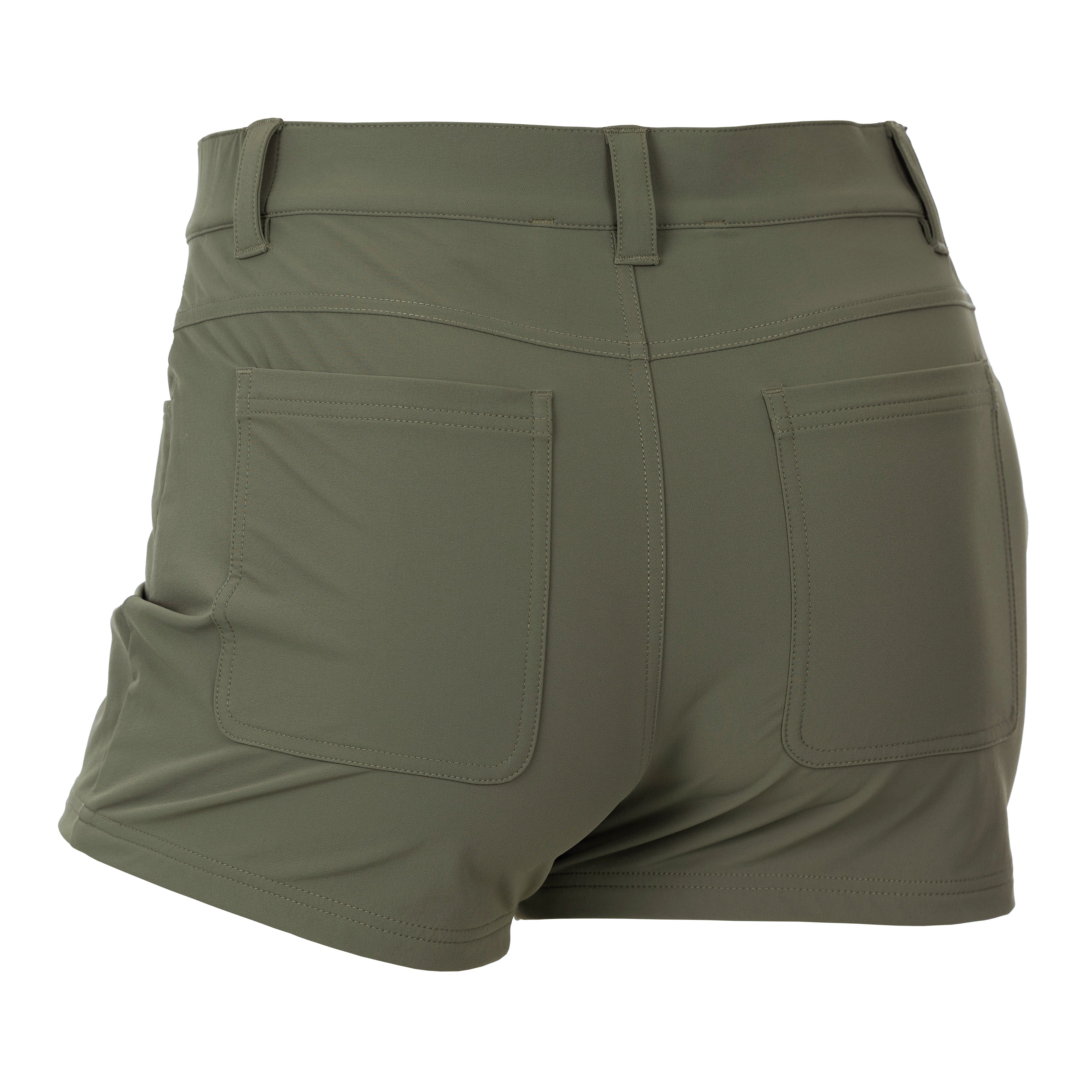 DSG OUTERWEAR Kelsey Short in sage color, back view showing relaxed fit and casual style, perfect for everyday wear.