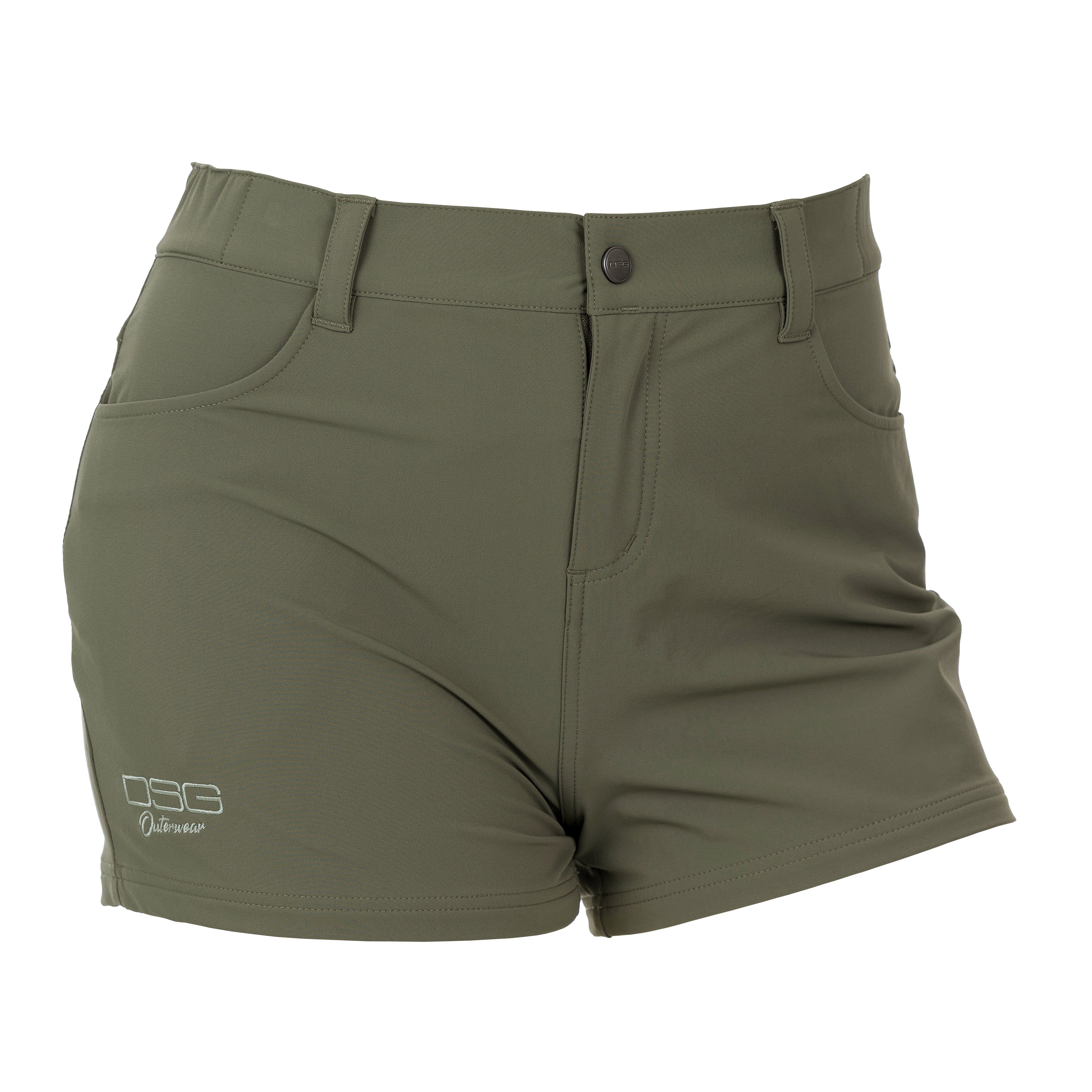Kelsey Short by DSG Outerwear in sage green, front view showing casual fit and lightweight fabric for everyday wear.