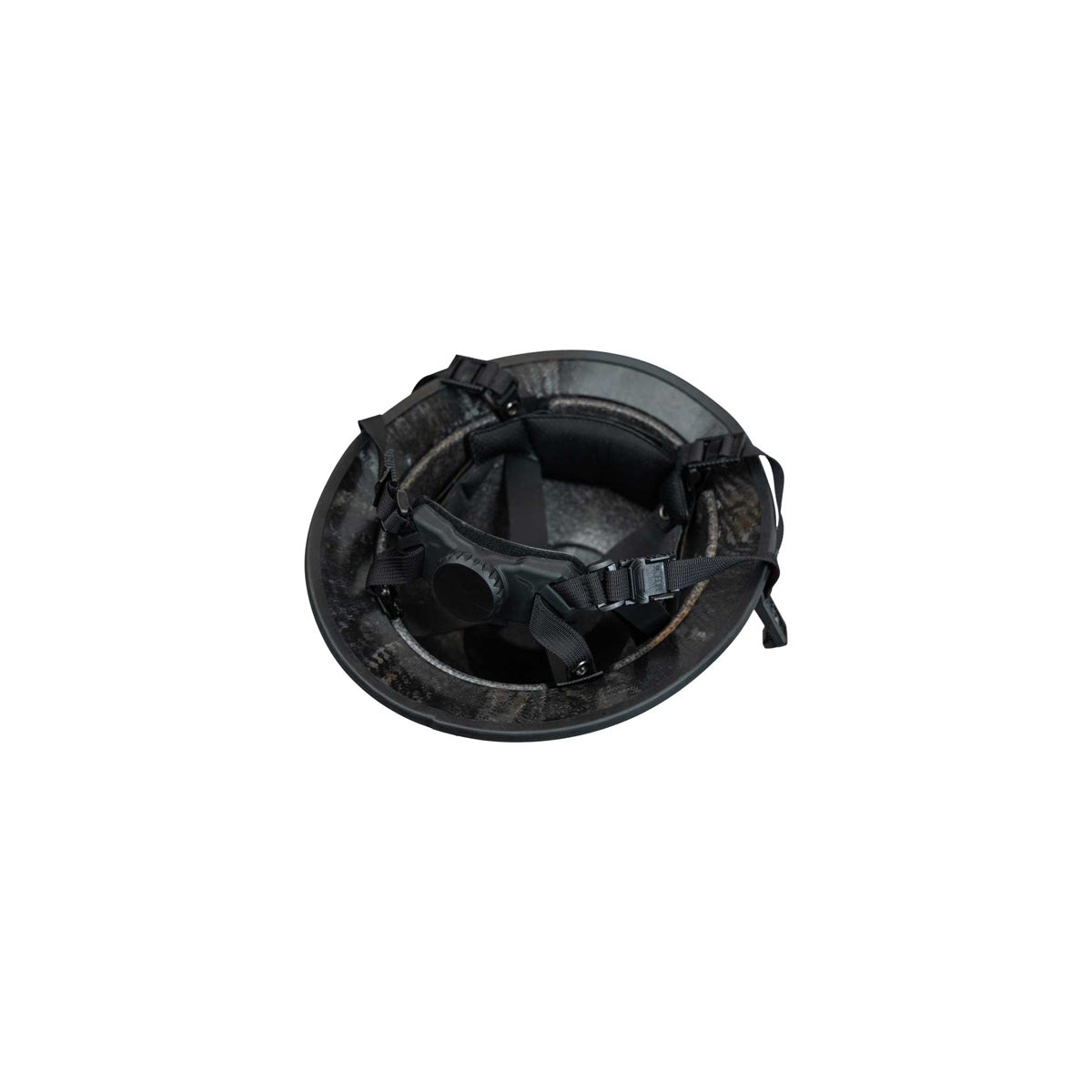 Interior view of the Kevy™ Hard Hat safety helmet by Hard Head Veterans, showing adjustable interior padding and suspension system.