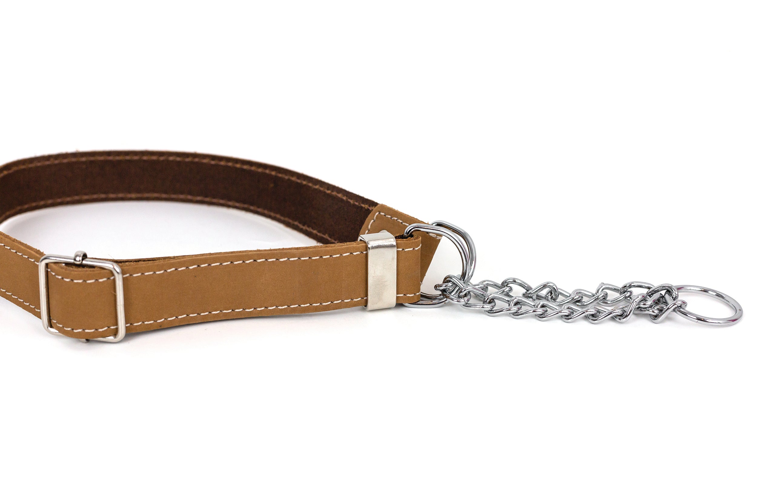 Martingale Khaki Leather Dog Collar - OVERLANDERS Outfitter