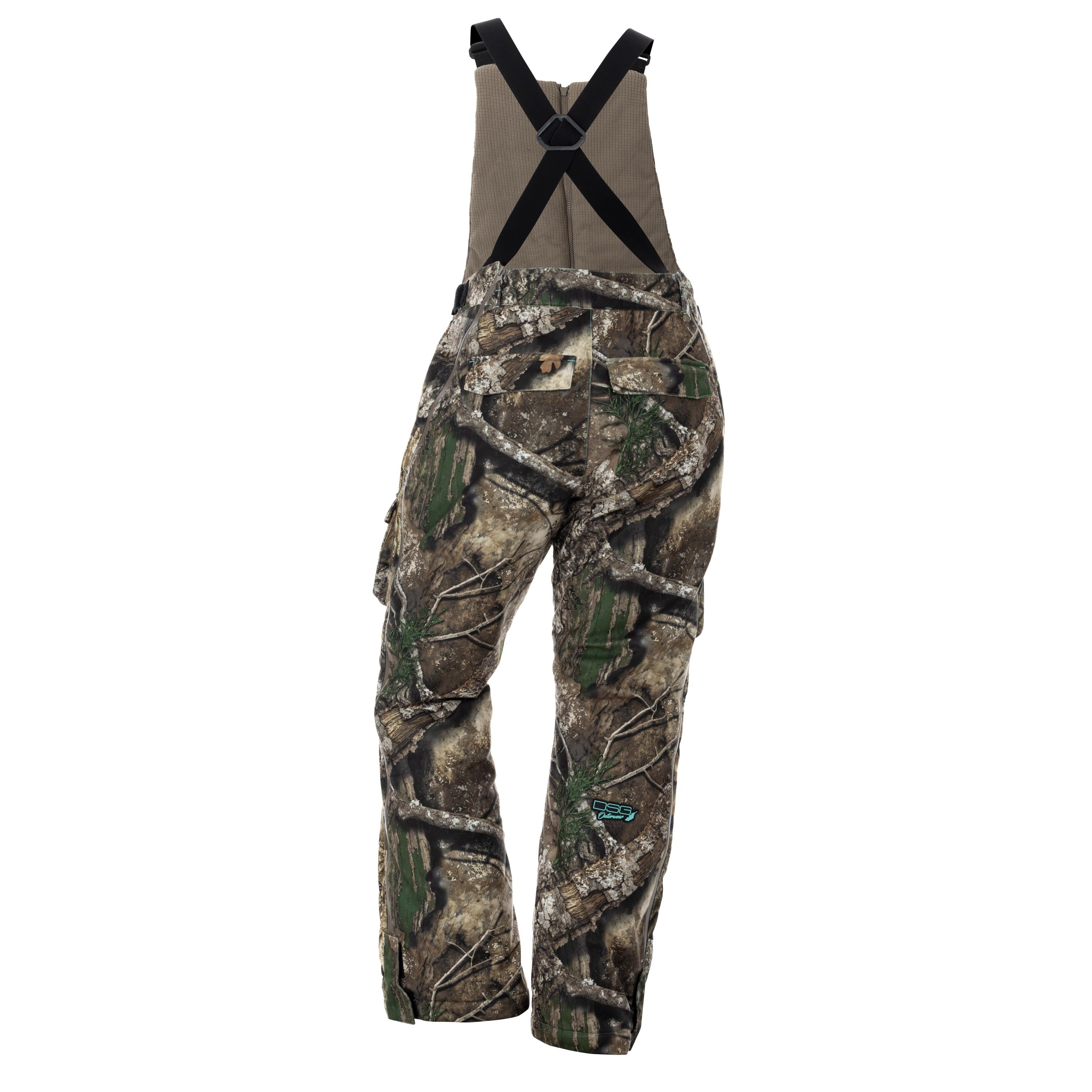 Back view of DSG OUTERWEAR Kylie 5.0 Bib and Pant, showcasing durable waterproof material and adjustable straps.