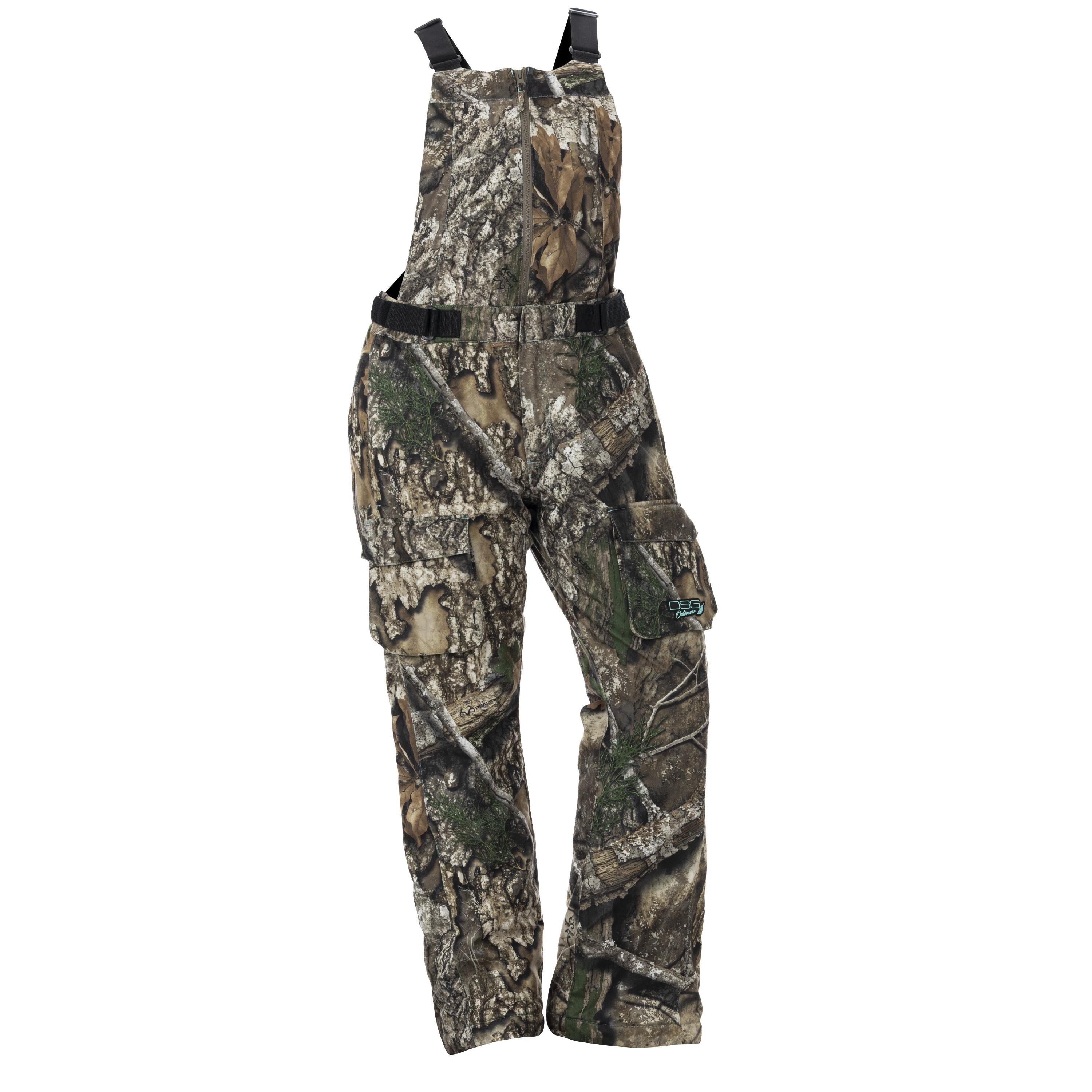 DSG OUTERWEAR Kylie 5.0 Bib and Pants set shown from the front, featuring durable outer fabric and adjustable straps.