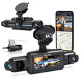 Rexing L4 Series 4-channel dash cam with ultra-wide angle lens, night vision, GPS, Wi-Fi, and app control in a sleek design