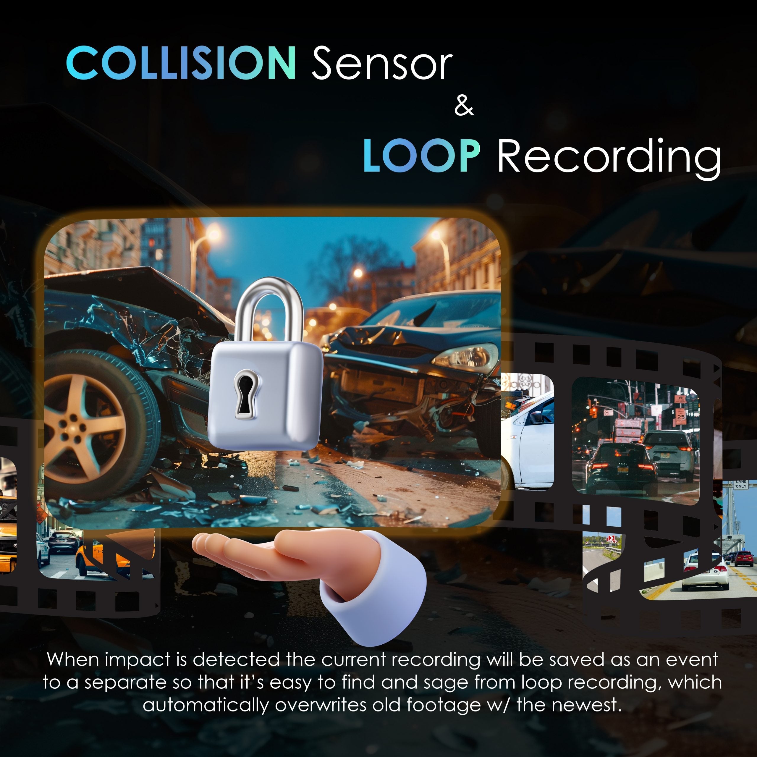 Rexing L4 Series 4-channel dash cam with ultra-wide angle lens, night vision, Wi-Fi, GPS, and app control in a sleek design