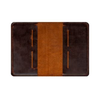 Backcountry Sportsman Heritage Leather Field Journal with aged leather cover and lined pages, suitable for outdoor note-taking.