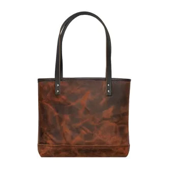 Backcountry Sportsman Heritage Leather Lakewalk Tote showing a spacious brown leather tote bag with sturdy handles and a smooth finish.