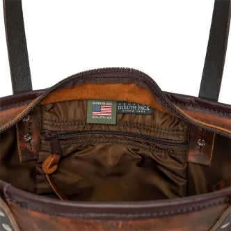 Backcountry Sportsman Heritage Leather Lakewalk Tote showing its spacious interior and classic leather design on a neutral background.