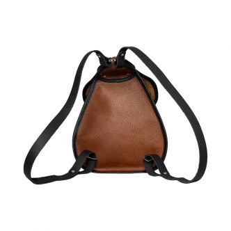 Backcountry Sportsman Bison Leather Lady Slipper Pack with black leather exterior and adjustable straps.